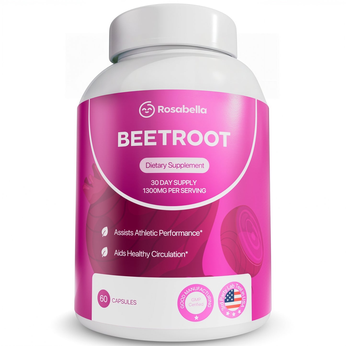 Rosabella Organic Beet Root Capsules 60 Capsules 2 Bottles